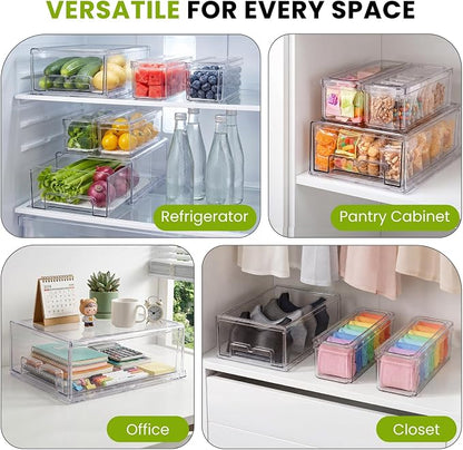 6Pack Fridge Organizers and Storage, Stackable Fridge Organizer Bins - Image 8
