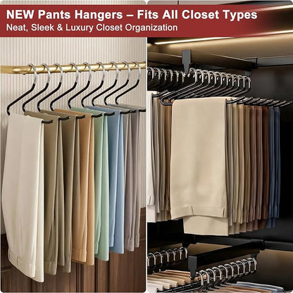 Stainless Steel Pants Hangers, SINYWAY 20 Pack 13.78in Non Slip Open Ended - Image 3