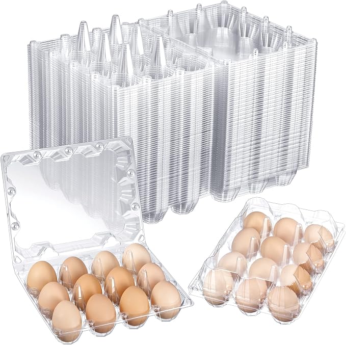 Zubebe 200 Pieces Clear Plastic Egg Carton by Zubebe
