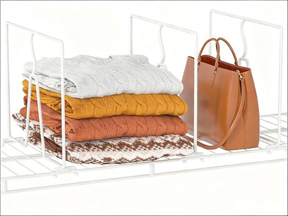 Wire Shelf Dividers for Closet: Tall 16 Pack 12-Inch Deep Adjustable Organizer by Saccik
