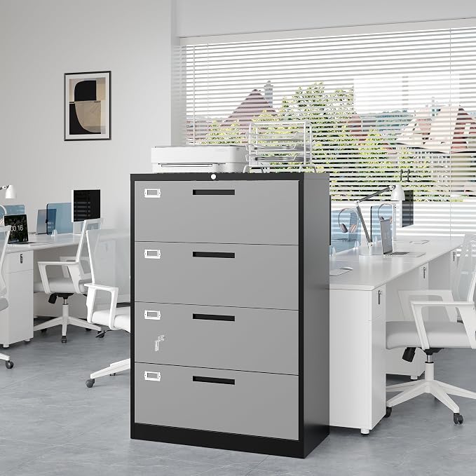 4 Drawer File Cabinet, Lateral Filing Cabinets - Image 4