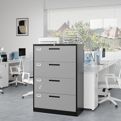 4 Drawer File Cabinet, Lateral Filing Cabinets - Image 4