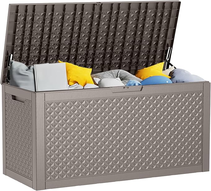 110 Gallon Outdoor Deck Box, Resin Waterproof Storage Box by KFY