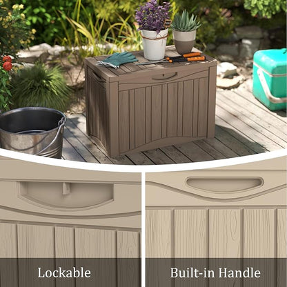 TARKARI 50 Gallon Lockable Resin Deck Box, Waterproof & UV-Resistant Outdoor - Image 6