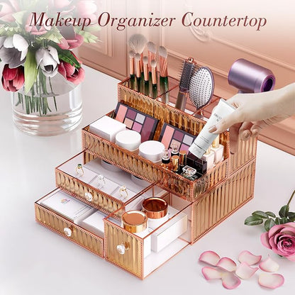 Youdepot Golden Tempered Glass Vanity Organizer - Image 4
