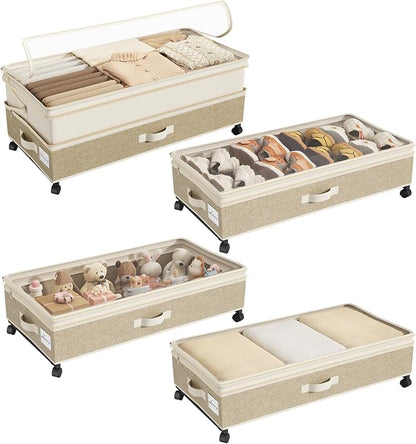Kitstorack 4 Pack Height-adjustable Under Bed Storage by Kitstorack