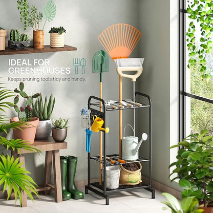 viewcare Garden Tool Organizer, Garden Tool Rack and Storage, Heavy Duty Steel - Image 6