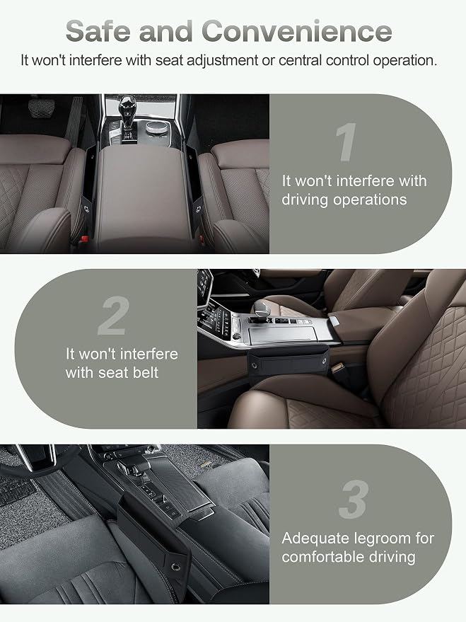 Universal Fit Premium Leather Car Seat Gap Filler Organizer, Center Console - Image 9