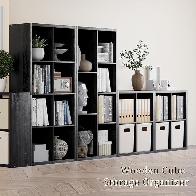 Cube Storage Organizer Bookcase, Decorative 11 inch Open Back Cubical Shelf - Image 5