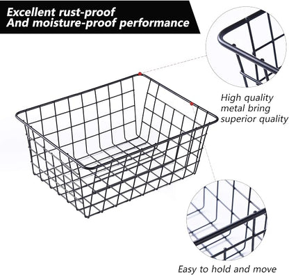 Wire Baskets for Organizing 4 Pack Pantry Baskets For Storage 11x8.7x4.7in | - Image 6