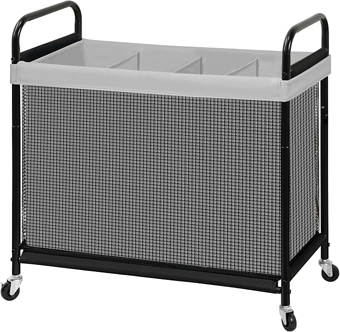 STO STO Laundry Hamper 4 Section, 140L Rolling Laundry Sorter Cart - Image 8