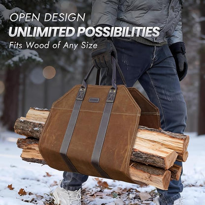INNO STAGE Canvas Log Carrier Bag, Durable Wood Tote, Fireplace Stove - Image 4