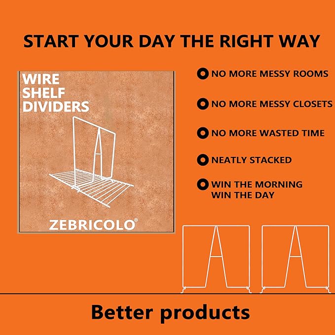 shelf dividers, create 40% more closet space, 12 inch wire shelf dividers - Image 4