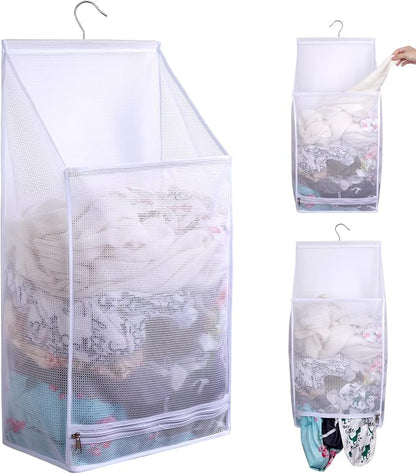 Hanging Collapsible Breathable Mesh laundry bags, Fast Drying Portable Space by GUMQDD