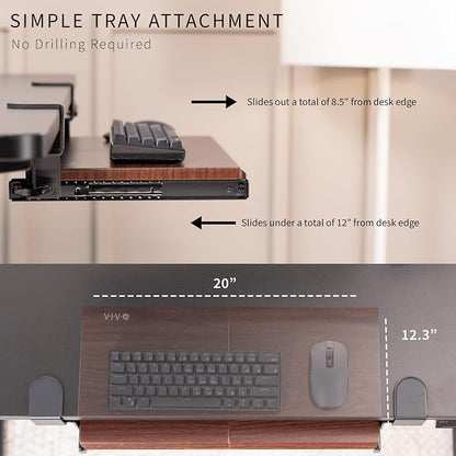 VIVO Small Keyboard Tray, Under Desk Pull Out - Image 6
