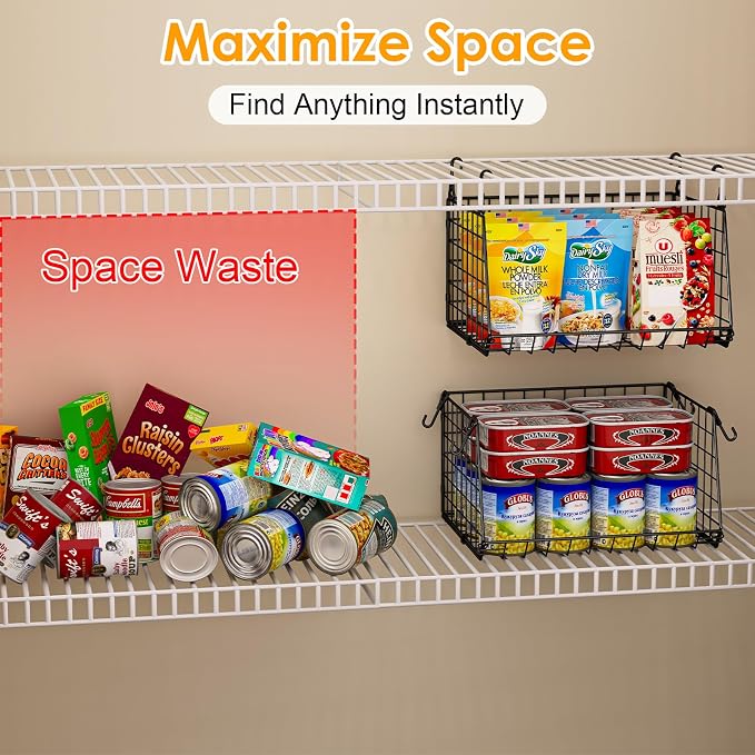 3-Pack Under Shelf Hanging Baskets - Image 2