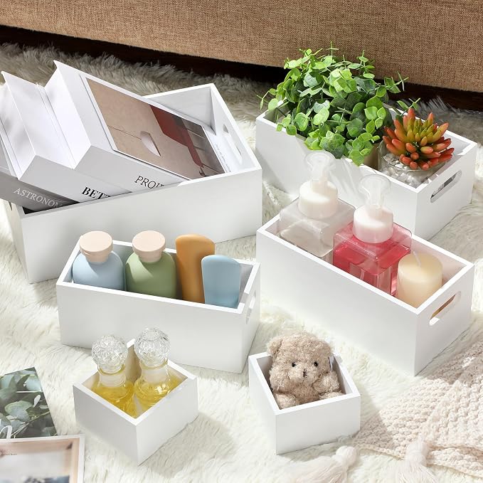 Set of 6 Wood Storage Boxes - Image 3