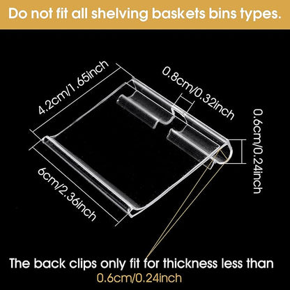50pcs Labels for Storage Bins Plastic Label Clip, Basket Labels Clip On Wire - Image 5