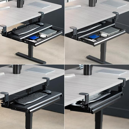 VIVO Large Height Adjustable Clamp-on Keyboard Tray, Extra Sturdy Pull Out - Image 9