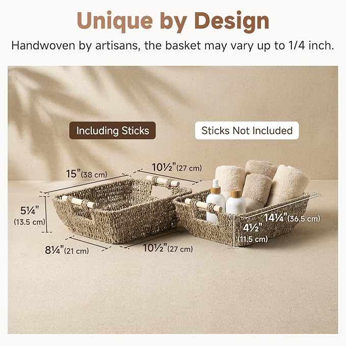 StorageWorks Hand-Woven Large Storage Baskets - Image 3