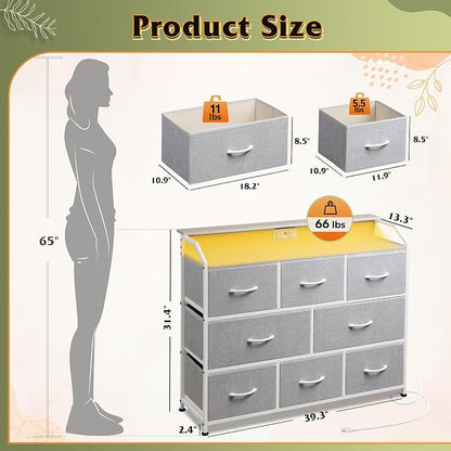 WLIVE Dresser for Bedroom, 8 Drawer LED Dresser - Image 3