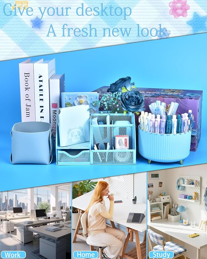 Blue Desk Accessories and Organizers - Image 3