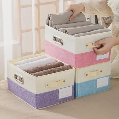 PRANDOM Fodable Storage Bins for Closet Decorative Fabric Storage Baskets Cubes - Image 7