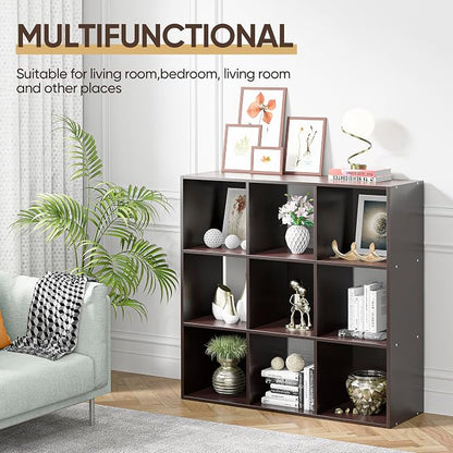 ZenStyle 9 Cube Storage Shelf Organizer, Wooden Bookshelf System Display Cube - Image 5