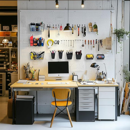 Pegboard Basket Organizers, Peg Board Large Baskets Hooks Bins Cups Tool - Image 7