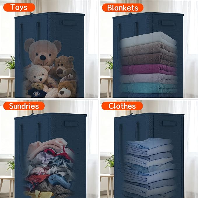 Slim Laundry Hamper with Wheels, 20 Gal Rolling Laundry Basket with lid and - Image 6