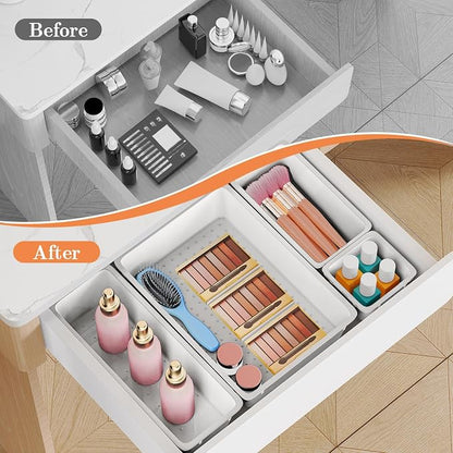 25 PCS Plastic Drawer Organizer Set, 4-Size Versatile Organizer Trays & storage - Image 4