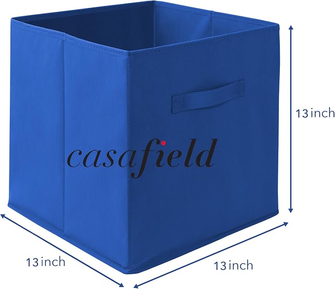 Casafield Set of 6 Collapsible Fabric Cube Storage Bins, Royal Blue - Image 7