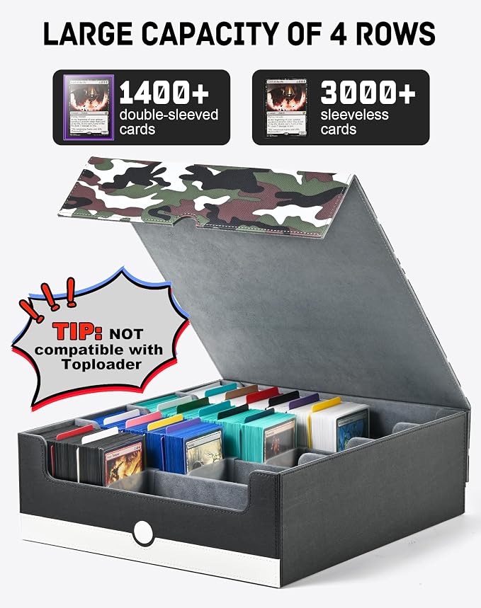 ZLCA Card Storage Box for MTG PTCG, Commander Deck Box Holds 3200+, Deck - Image 6