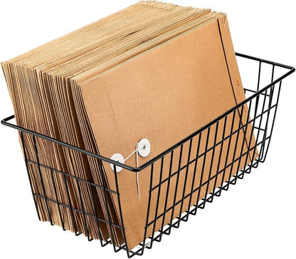 Slideep Farmhouse Large Wire Organizer Storage Bins Freezer Food Storage Basket - Image 2