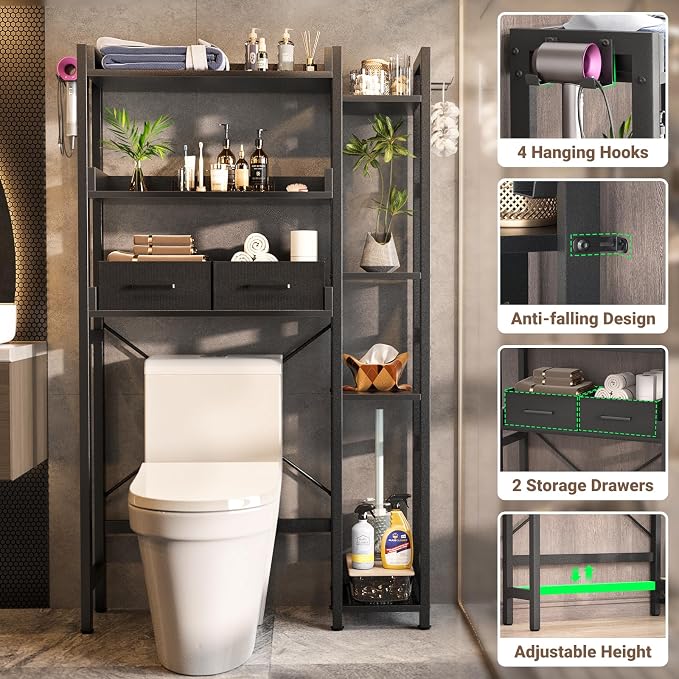 Over The Toilet Storage with 2 Drawers - Image 4