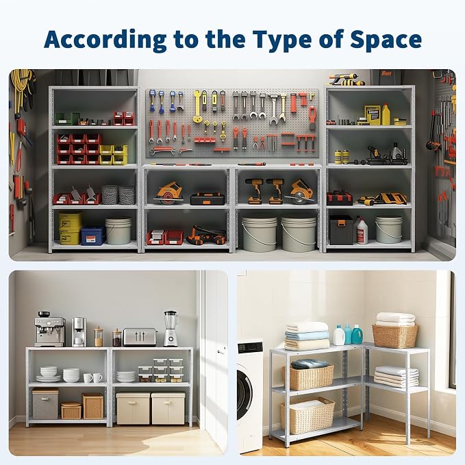Storage Shelves, Heavy Duty Garage Storage Shelves 5-Tier Metal Shelving Unit - Image 6