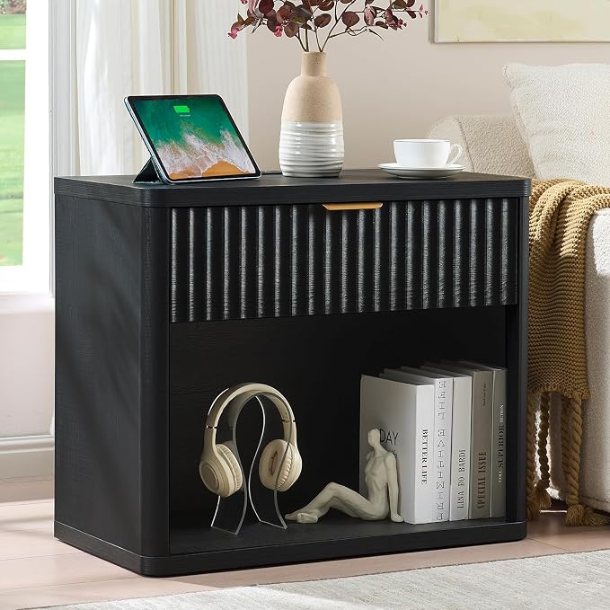 LEYAOYAO 31" Wide Fluted Nightstand Set of 2 - Image 3