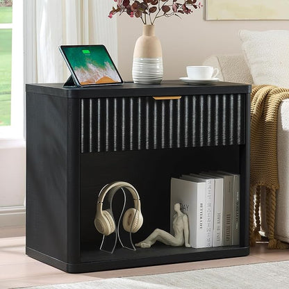LEYAOYAO 31" Wide Fluted Nightstand Set of 2 - Image 3