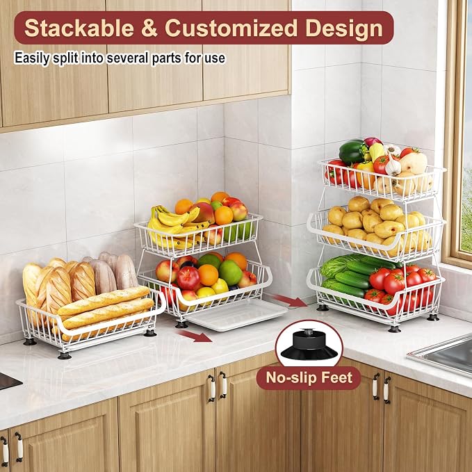 3-Tier Rolling Pantry Cart - Image 7
