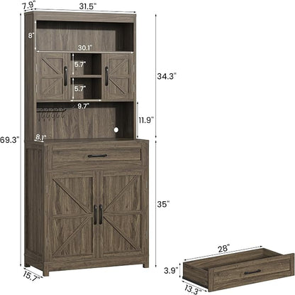 Saudism 70 Inch Farmhouse Storage Cabinet - Image 2
