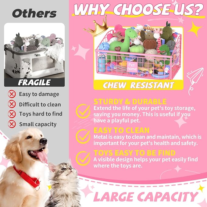 Kaiferty Indestructible Dog Toy basket, Medium Toy Box - Image 2