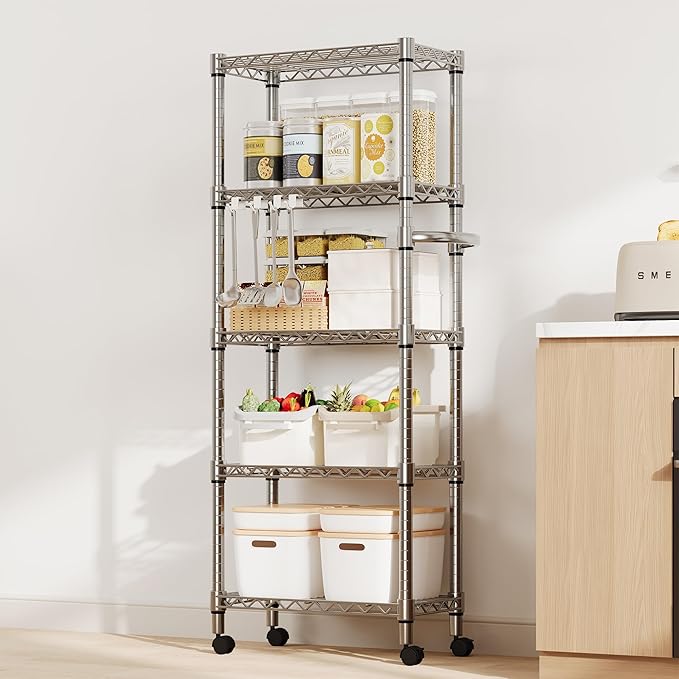Garvee 5-Tier Storage Shelves Heavy Duty Metal Wire Rack Shelving, 1100 LBS - Image 2