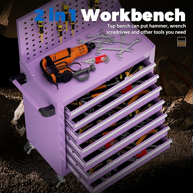 INTERGREAT 7 Drawers Rolling Tool Box - Image 9