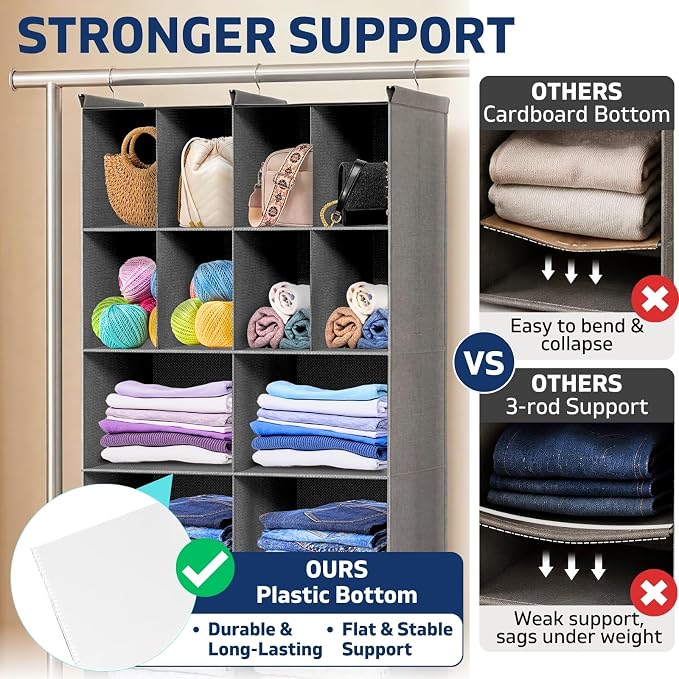Ofiray-home 5 Tier Hanging Closet Organizer, 14 Compartments Sweater Organizer - Image 4