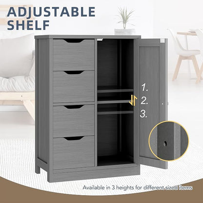 Walsunny Bathroom Floor Storage Cabinet, Wooden Storage Organizer - Image 5