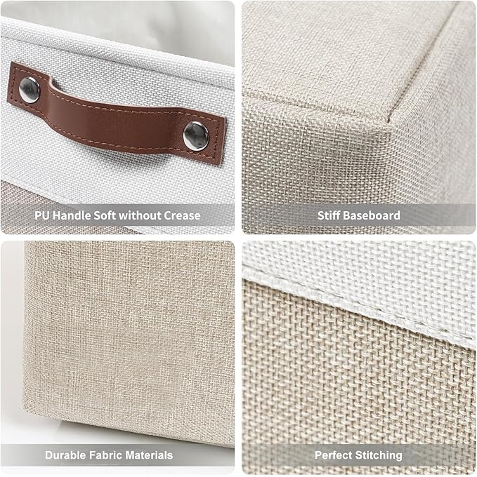 Collapsible Fabric Storage Cubes 11x11 Cube Storage Bins, 4 Pack Closet Baskets - Image 4