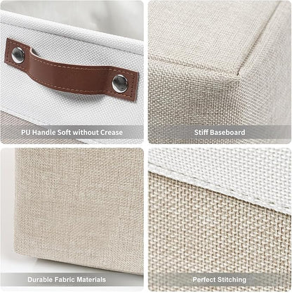Collapsible Fabric Storage Cubes 11x11 Cube Storage Bins, 4 Pack Closet Baskets - Image 4