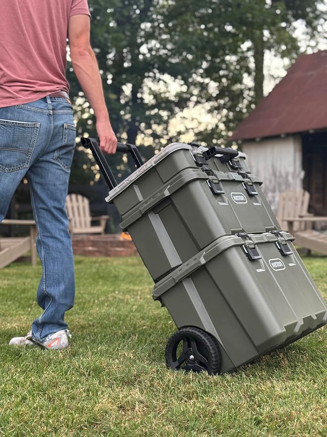 Keter Stack-N-Roll Outdoor Gear Organizer, 3-Piece Rolling Storage System | - Image 11