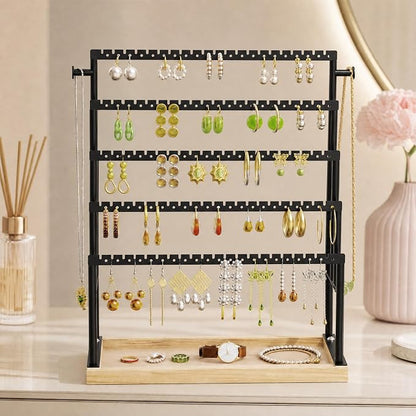 Large 5 Tier Earring Organizer and Holder, jewelry holder stand, clean white - Image 6