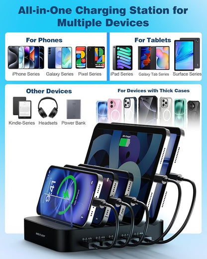 MSTJRY Charging Station for Multiple Devices : 5 Port Multi USB-A Charger - Image 5